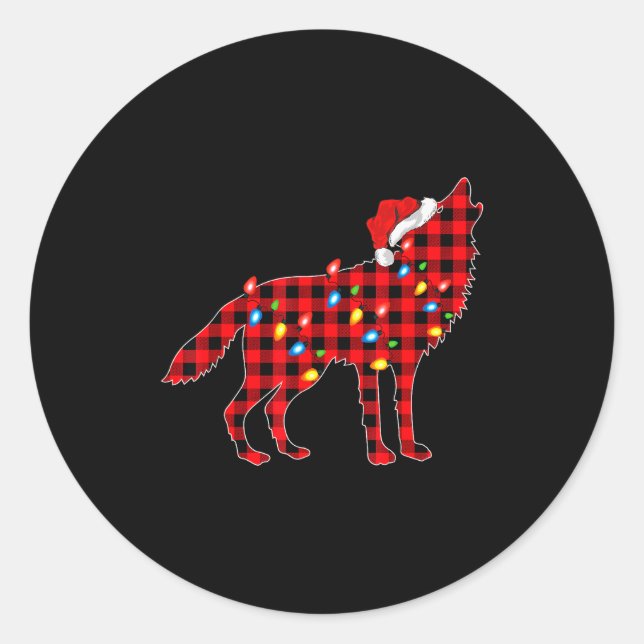 Wolf Pajama Family Matching Group Christmas  Classic Round Sticker (Front)