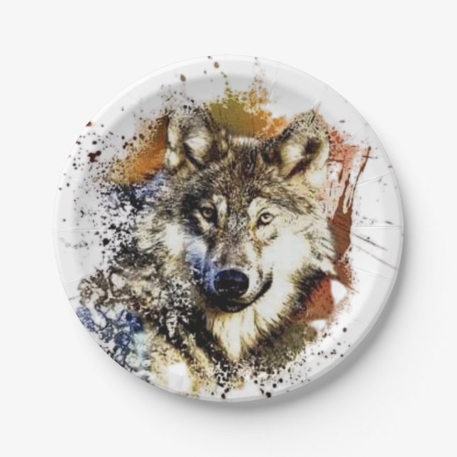 Wolf   paper plate (Front)