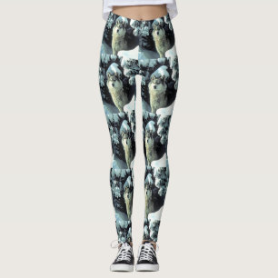 Wolf Pattern in Winter Forest Design Leggings