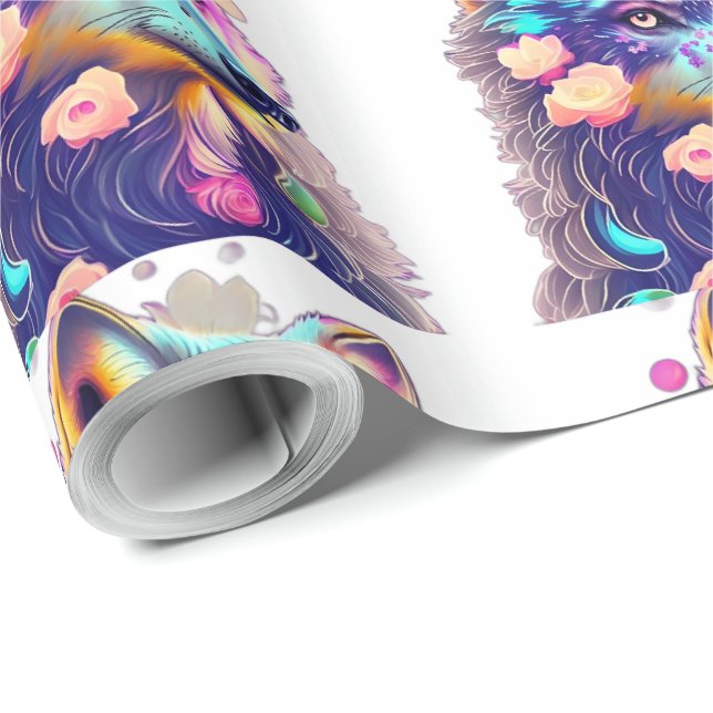 Wolf pattern to brighten up wrapping paper (Roll Corner)