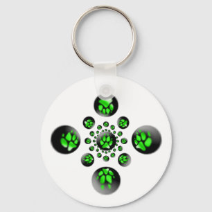 Wolf paw key ring