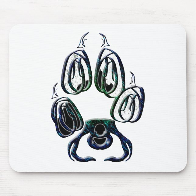 Wolf Paw Print Mouse Pad (Front)