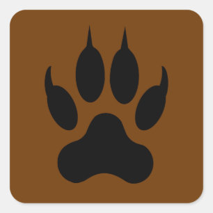 Wolf Paw Print   Square Sticker