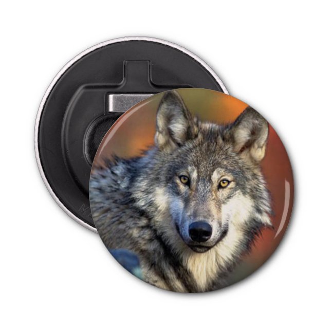 Wolf Photograph Image Bottle Opener (Front)