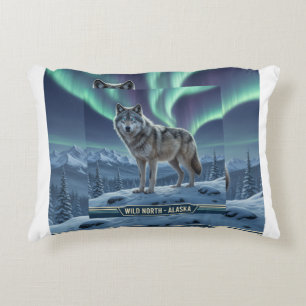 Wolf Pillow 🐺❄️   Northern Lights Home Decor 🌌