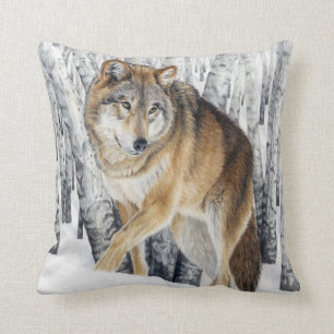 Wolf pillow - two sided!