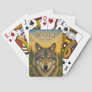Wolf Pine Forest Wildlife Playing Cards