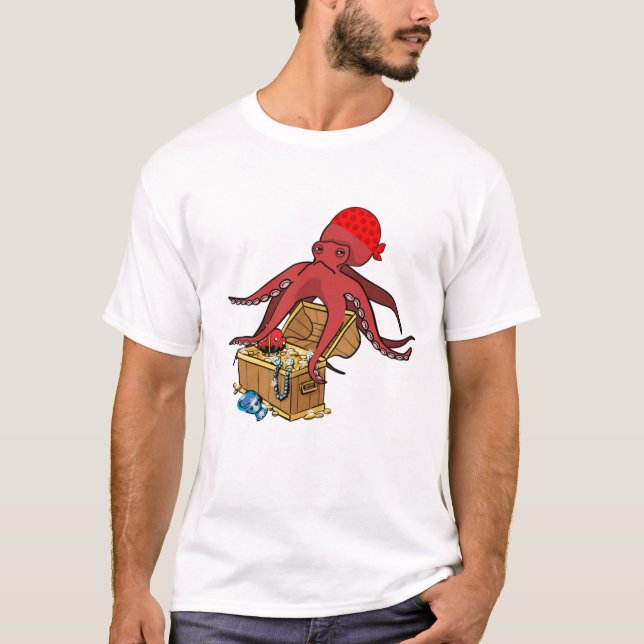 Wolf Pirate octopus T-Shirt (Front)