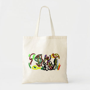 Wolf playful autumn tote bag