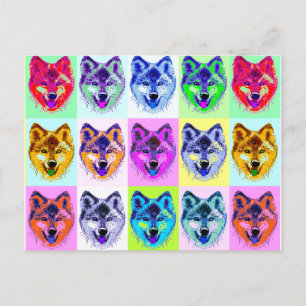 Wolf Pop Art Postcard