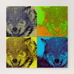 Wolf Pop Art - Wild Animals Art Jigsaw Puzzle