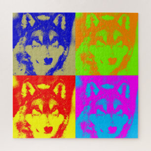 Wolf Pop Art - Wild Animals Art Jigsaw Puzzle
