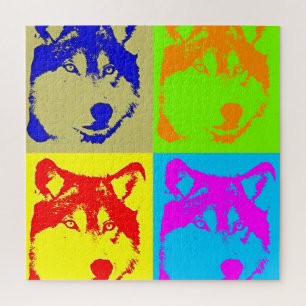 Wolf Pop Art - Wild Animals Art Jigsaw Puzzle