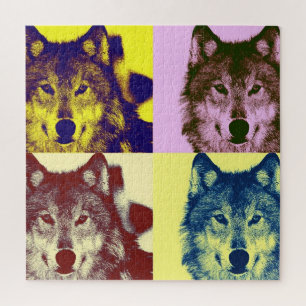 Wolf Pop Art - Wild Animals Art Jigsaw Puzzle
