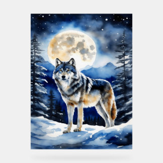 Wolf Portrait Acrylic Sign