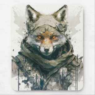 Wolf Portrait Animal Painting Wildlife Forest Mouse Pad