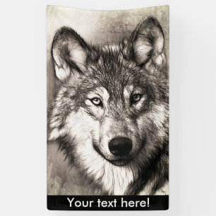Wolf portrait banner