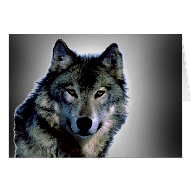 Wolf Portrait Card (Front Horizontal)