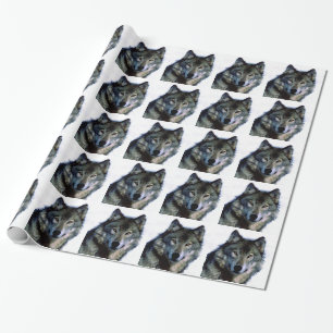Wolf Portrait Christmas Gift Wrapping Paper