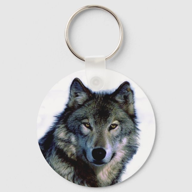 Wolf Portrait Key Ring (Front)