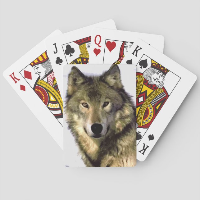 Wolf Portrait Playing Cards (Back)
