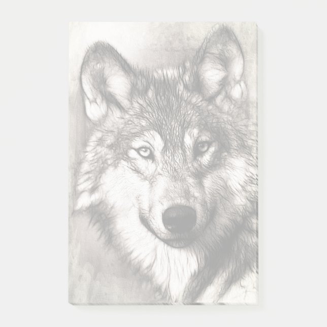 Wolf portrait post-it notes (Front)