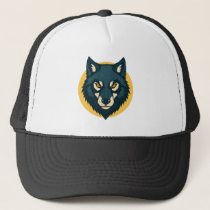 Wolf Portrait with Vibrant Artistic Details Trucker Hat