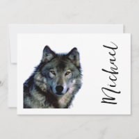 Wolf Portrait Your Name Custom Handwriting
