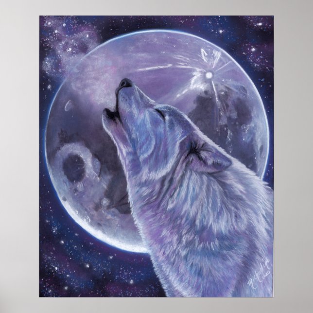 Wolf Poster - Lone Wolf by Michaeline McDonald (Front)