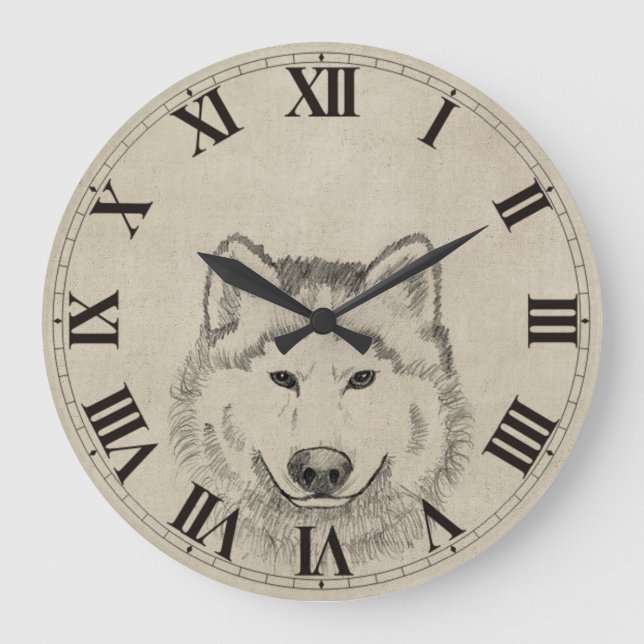 Wolf Power Large Clock (Front)