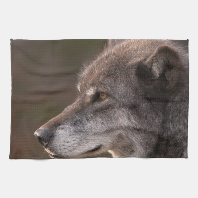 Wolf Profile Tea Towel (Horizontal)