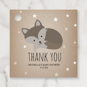 Wolf Pup Cactus Desert Stars Baby Shower Favour Tags