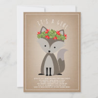 Wolf Pup Floral Succulent Cactus Baby Shower