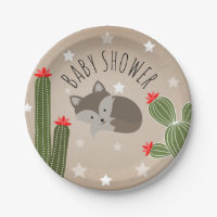 Wolf Pup Floral Succulent Cactus Baby Shower