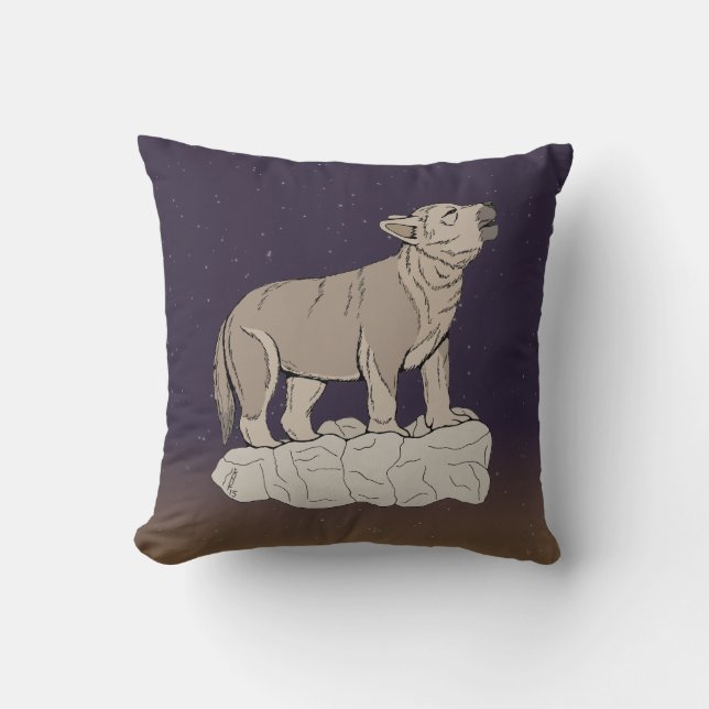 Wolf Pup Howling Cushion (Front)