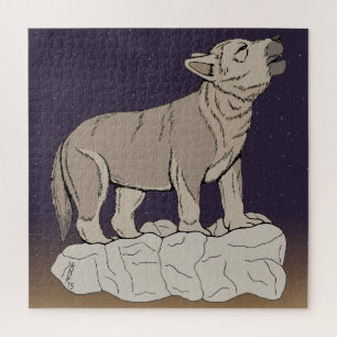 Wolf Pup Howling Jigsaw Puzzle