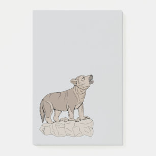 Wolf Pup Howling Post-it Notes
