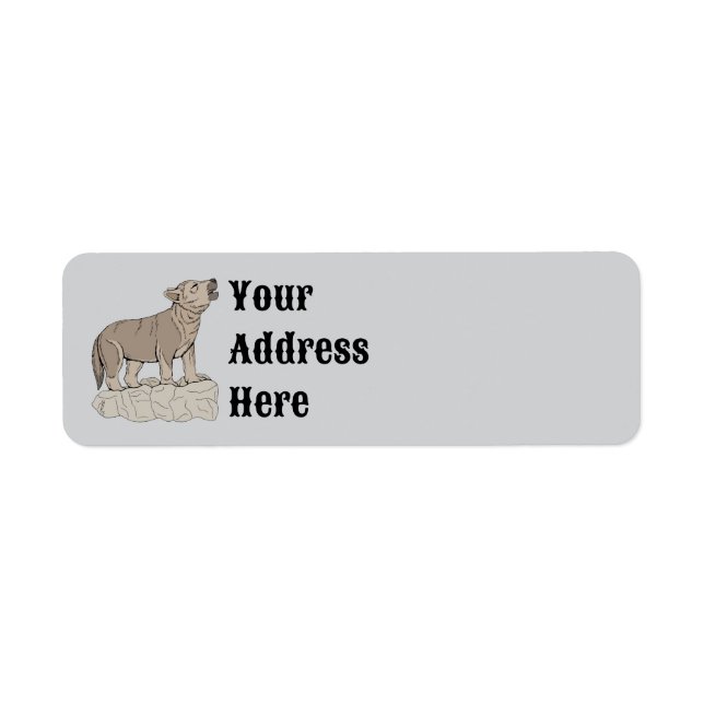 Wolf Pup Howling Return Address Label (Front)
