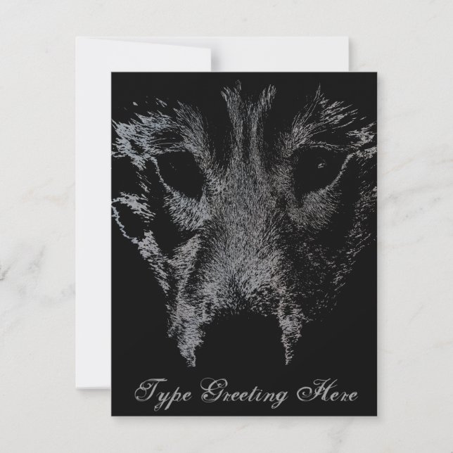 Wolf Pup Invitations Personalised Husky Wolf Card (Front)