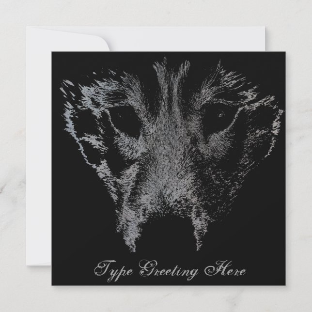 Wolf Pup Invitations Personalised Husky Wolf Card (Front)