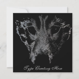 Wolf Pup Invitations Personalised Husky Wolf Card