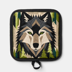 Wolf Quilt Pot Holder