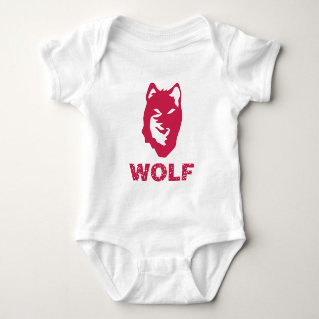 Wolf (Red) Baby Bodysuit (Front)