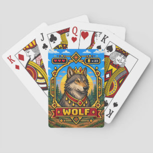 Wolf Retro 8-Bit Pixel Art Playing Cards