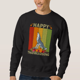 Wolf Retro Graphic Family Matching Thanksgiving Sweatshirt