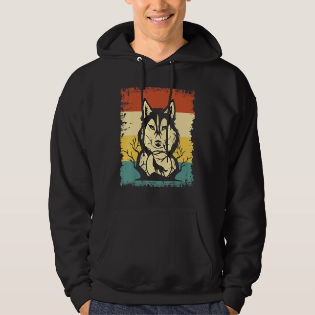 Wolf Retro Style Hoodie (Front)