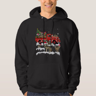 Wolf Riding Red Truck Merry Christmas X-mas Ugly G Hoodie