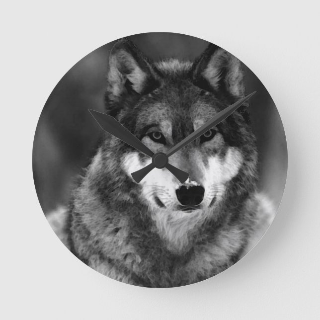 Wolf Round Clock (Front)