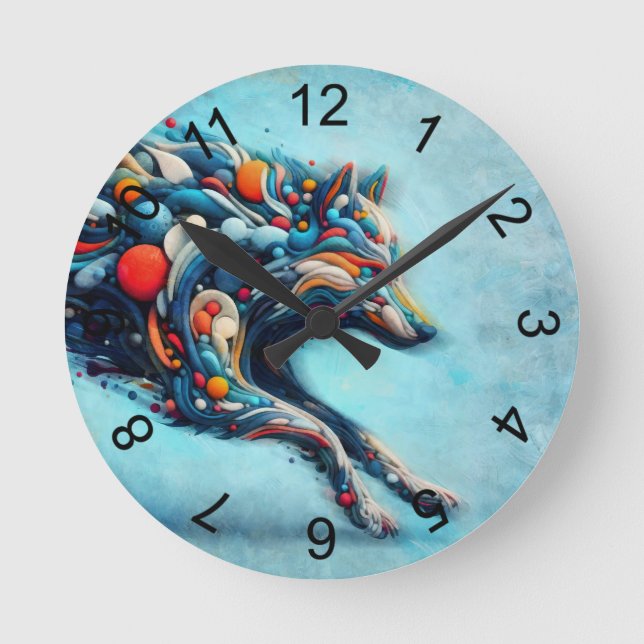 Wolf Round Clock (Front)