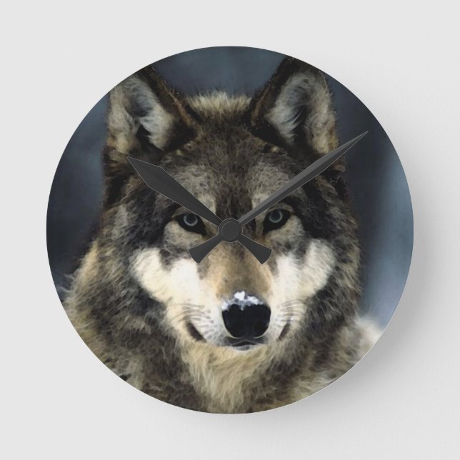 Wolf Round Clock (Front)